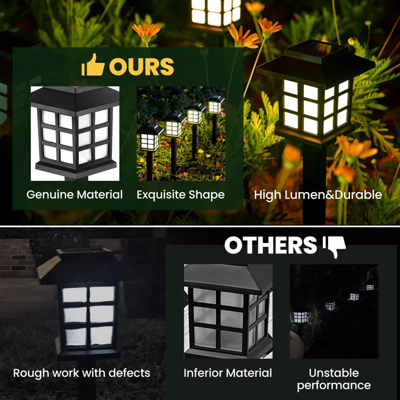 8 Pack Solar Pathway Garden Lights