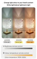 LED Fabric Lampshade Square Bedroom Chinese Style Bedside Desk Lights
