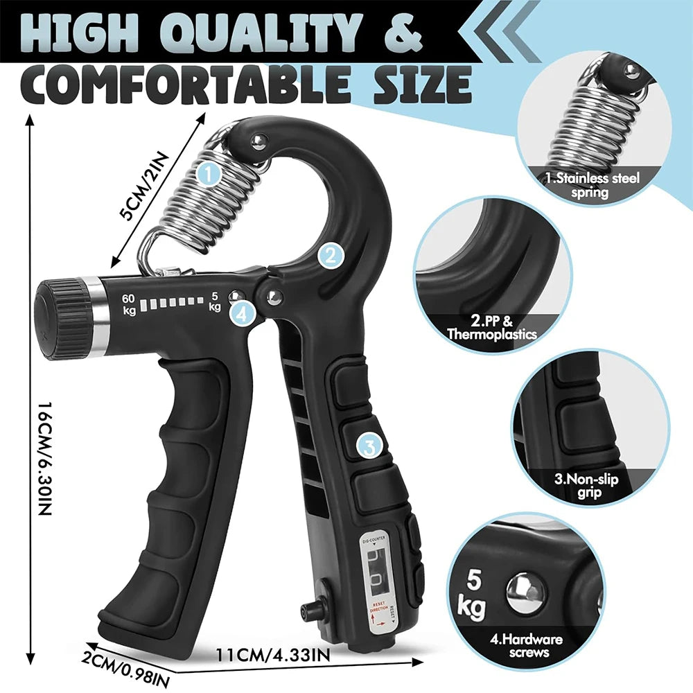 5-60Kg Adjustable Heavy Hand Gripper & Hand Trainers