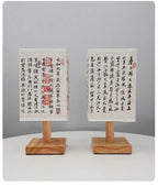 LED Fabric Lampshade Square Bedroom Chinese Style Bedside Desk Lights