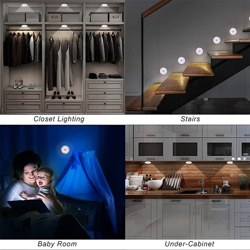 2~6 Pack Motion Sensor LED Night Light 3 Color