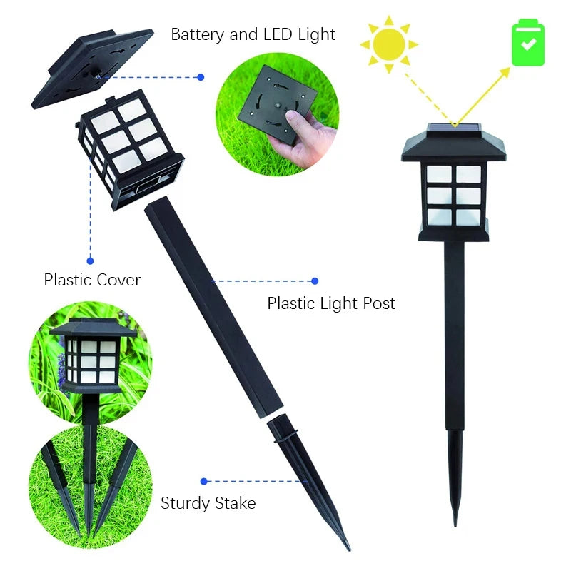 8 Pack Solar Pathway Garden Lights