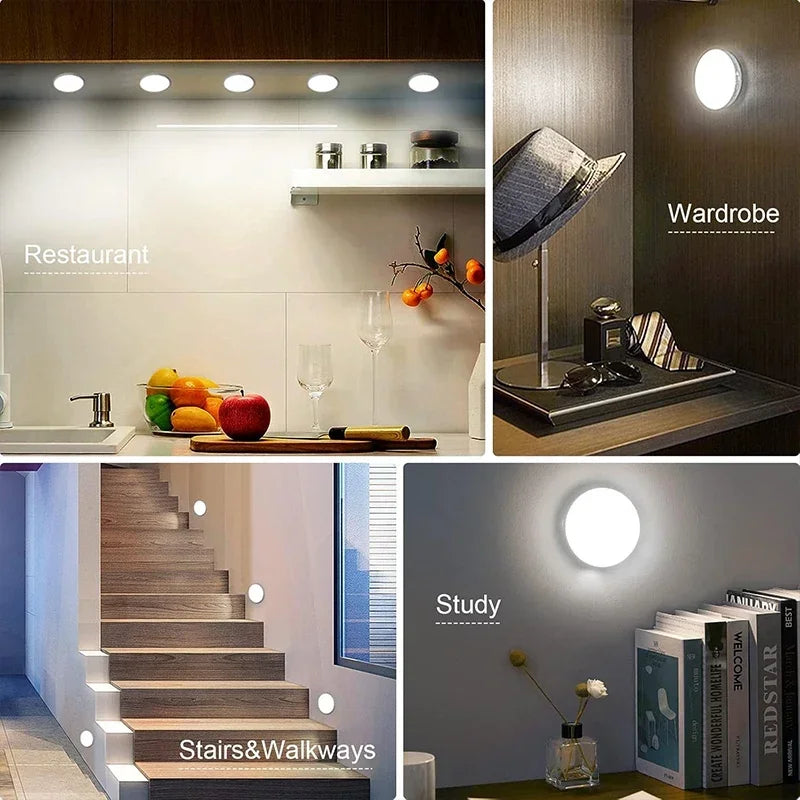 2~6 Pack Motion Sensor LED Night Light 3 Color
