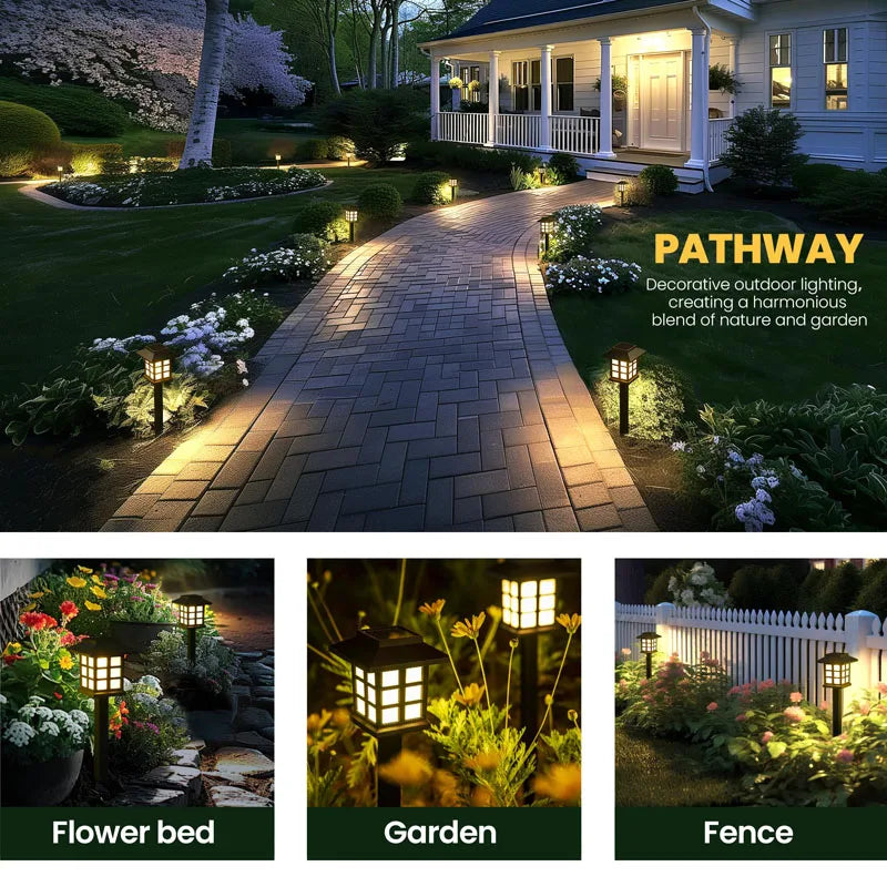 8 Pack Solar Pathway Garden Lights
