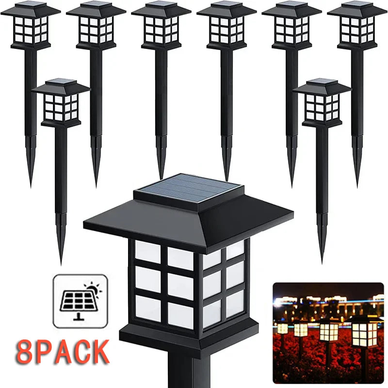 8 Pack Solar Pathway Garden Lights