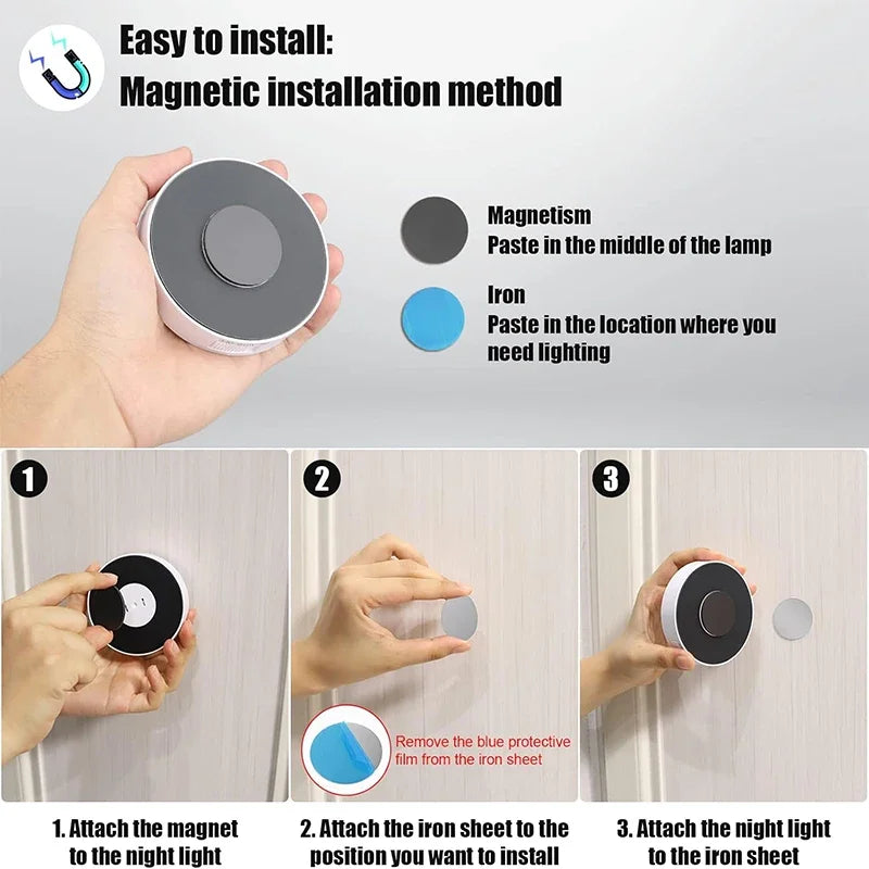 2~6 Pack Motion Sensor LED Night Light 3 Color